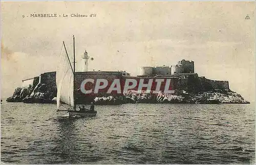 Ansichtskarte AK Marseille Le Chateau d'If Phare Bateau