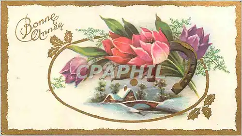 Ansichtskarte AK Bonne Annee Fer a cheval