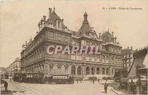 Ansichtskarte AK Lyon Palais du Commerce Tramway