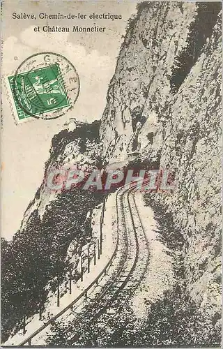 Ansichtskarte AK Saleve Chemin de fer electrique et Chateau Monnetier