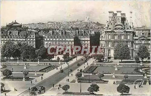 Cartes postales moderne Paris La butte Montmartre vue du palais du Louvre