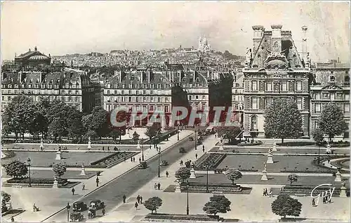 Moderne Karte Paris La butte Montmartre vue du palais du Louvre