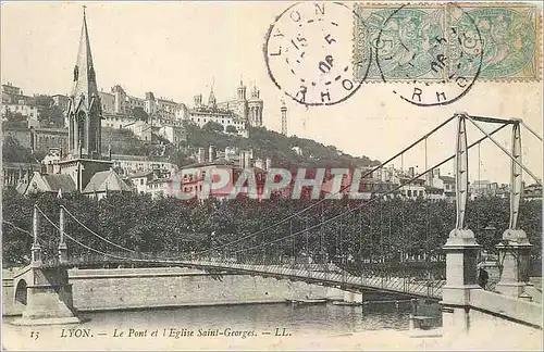 Ansichtskarte AK Lyon Le Pont et l'Eglise Saint Georges