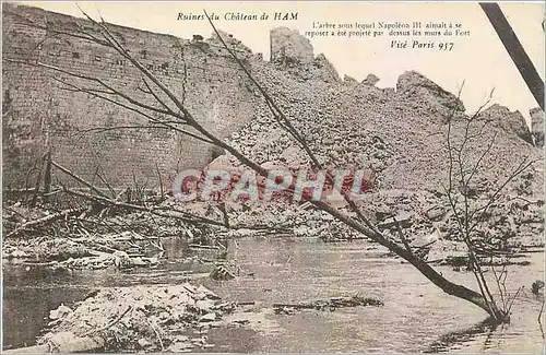 Cartes postales Ruines du Chateau de Ham Militaria