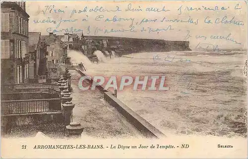 Ansichtskarte AK Arromanches Les Bains La Digue un Jour de Tempete