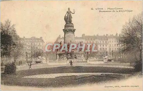 Cartes postales Lyon Place Carnot Monument de la Republique