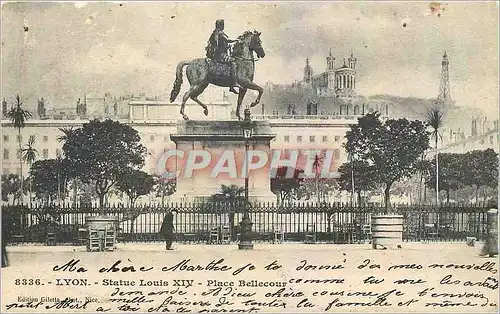 Ansichtskarte AK Lyon Statue Louis XIV Place Bellecour