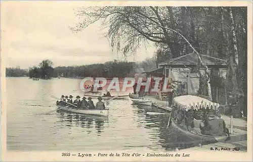 Ansichtskarte AK Lyon Parc de la Tete d'Or Embarcadere du Lac Bateaux Barques