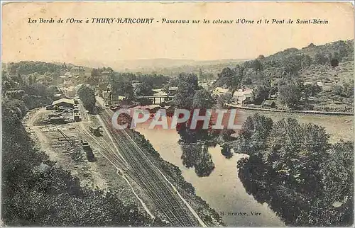 Cartes postales Les Bords de l'Orne a Thury Harcourt Panorama sur les coteaux d'Orne et le Pont de Saint Benin