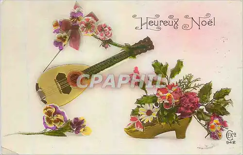 Cartes postales Heureux Noel Sabot Guitare