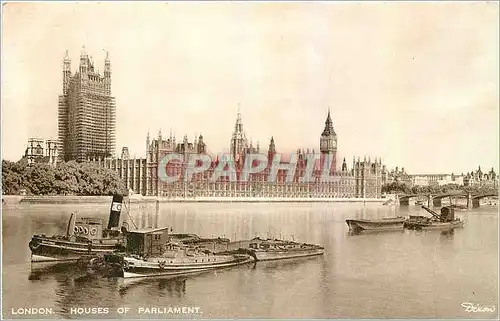 Cartes postales London Houses of Parliament Bateaux