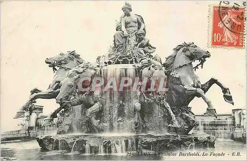 Ansichtskarte AK Lyon Fontain Bartholdi La Facade Chevaux