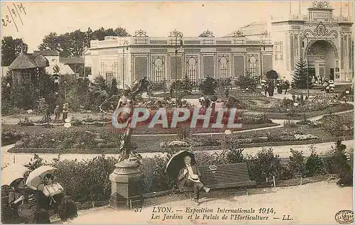 Cartes postales Lyon Exposition Internationale 1914 Les Jardins et le Palais de l'Horticulture