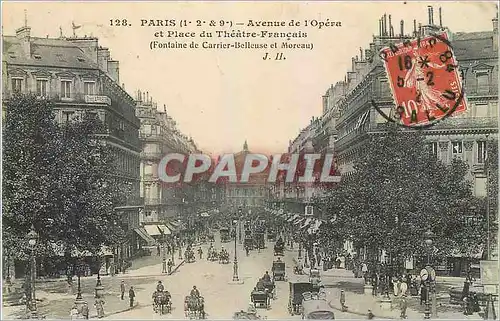 Cartes postales Paris Avenue de l'Opera et Place du Theatre Francais