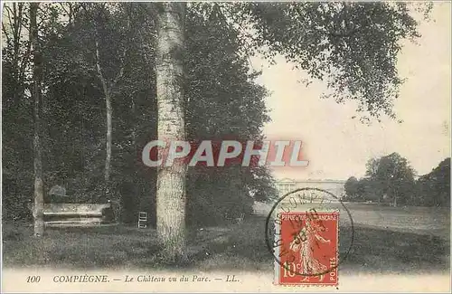 Cartes postales Compiegne Le Chateau vu du Parc