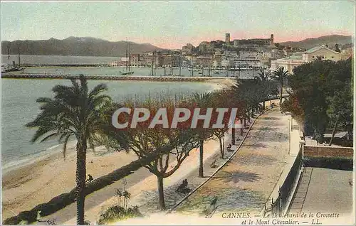 Cartes postales Cannes Le Boulevard de la Croisette et le Mont Chevalier