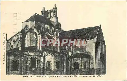 Cartes postales Poitiers Vienne Eglise Montierneuf Le Chevet roman du XI