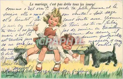 Cartes postales Enfants Chien