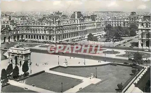 Moderne Karte Paris Vue generale sur le Palais du Louvre et les Jardins