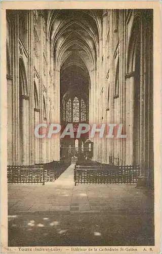 Cartes postales Tours Indre et Loire Interieur de la Cathedrale St Gatien