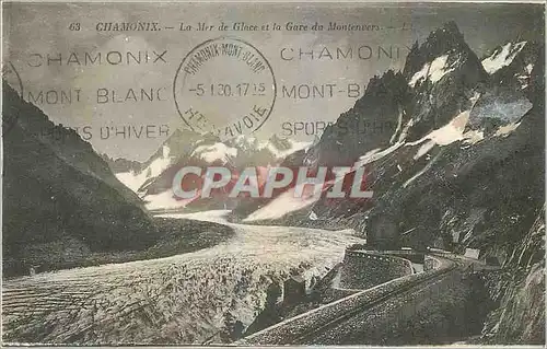 Cartes postales Chamonix La Mer de Glace et la Gare du Montenvers
