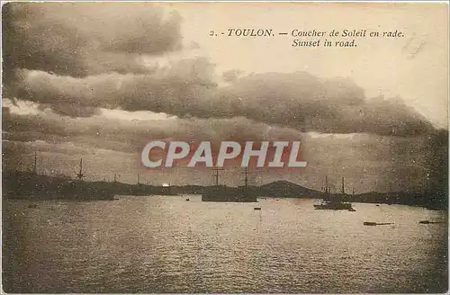Cartes postales Toulon Coucher de Soleil en rade Bateaux