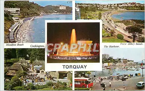 Cartes postales moderne Torquay Meadfood Beach Torre Abbey Sands Cockington The Harbour