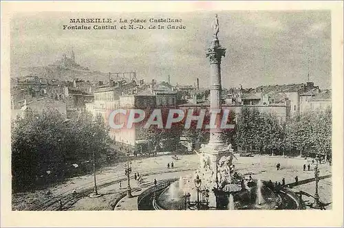 Ansichtskarte AK Marseille La place Castellane Fontaine Cantini et ND de la Garde