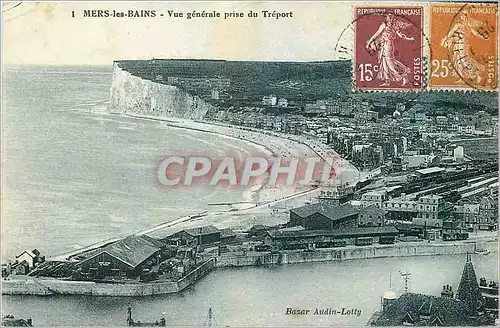 Cartes postales Mers les Bains Vue generale prise du Treport