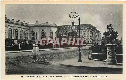 Cartes postales Deauville La Plage Fleurie Le Casino et l'Hotel Royal