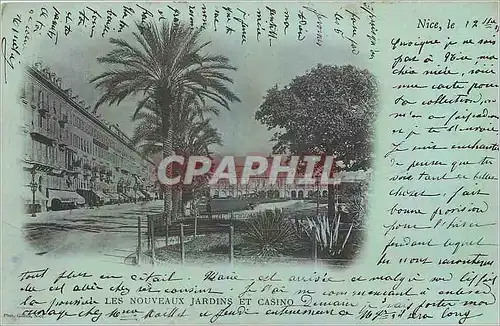 Cartes postales Les Nouveaux Jardins et Casino Nice (carte 1900)