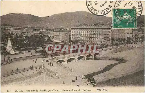 Cartes postales Nice Vue sur le Jardin public et l'Embouchure du Paillon