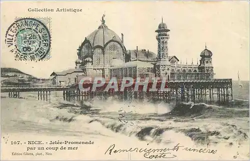 Cartes postales Nice Jetee Promenade par un coup de mer