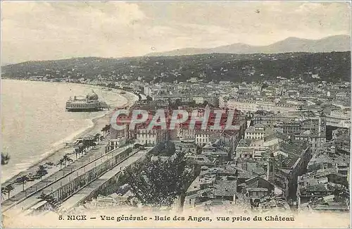 Cartes postales Nice Vue generale Baie des Anges vue prise du Chateau