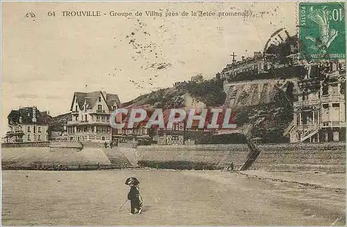 Cartes postales Trouville Groupe de Villas pres de la Jetee promenade