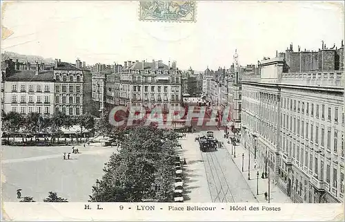 Cartes postales Lyon Place Bellecour Hotel des Postes