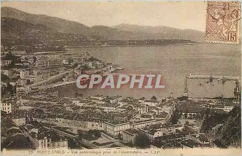 Cartes postales Monte Carlo Vue panoramique prise de l'Observatoire