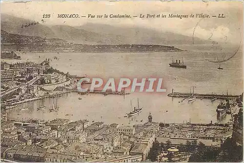 Cartes postales Monaco Vue sur la Condamine Le Port et les Montagnes de l'Italie