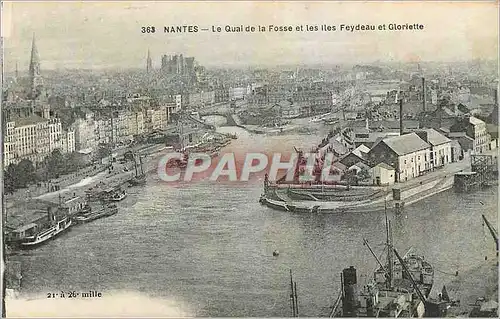 Ansichtskarte AK Nantes Le Quai de la Fosse et les Iles Feydeau et Gloriette