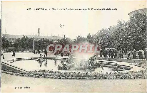 Cartes postales Nantes La Place de la Duchesse Anne et la Fontaine Sud Ouest