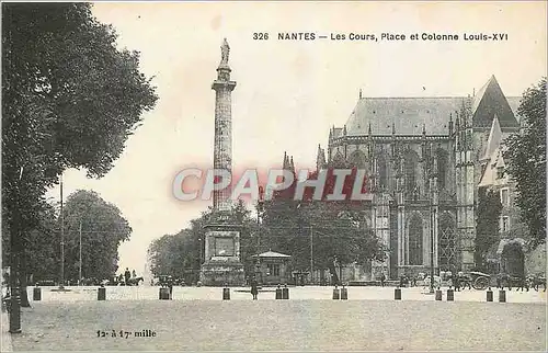 Ansichtskarte AK Nantes Les Cours Place et Colonne Louis XVI