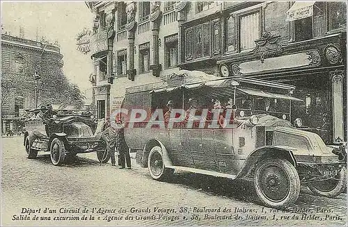 REPRO Depart d'un Circuit de l'Agence des Grands Voyages Boulevard des Italiens Paris Automobile Aut