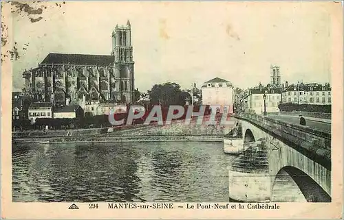 Ansichtskarte AK Mantes sur Seine Le Pont Neuf et la Cathedrale