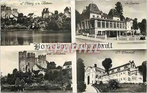 Cartes postales moderne Bourbon l'Archambault L'etang et le ch�teau Le casino Et thermal