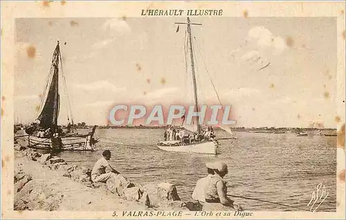 Cartes postales Valras Plage l'Orb et sa Dique