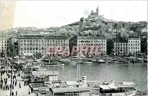 Cartes postales Marseille B du R Le Quai des Belges et Notre Dame de la Garde Bateaux