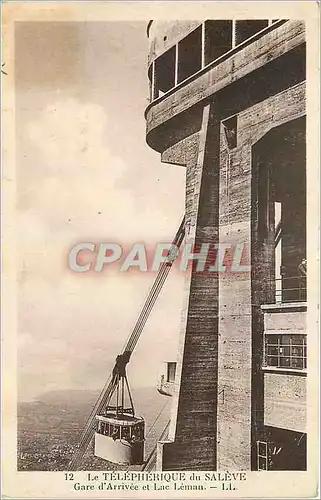 Cartes postales Le Telepherique du Saleve Gare d'Arrivee et Lac Leman