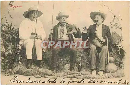 Cartes postales Bons Baisers a toute la famille Peche Pecheur