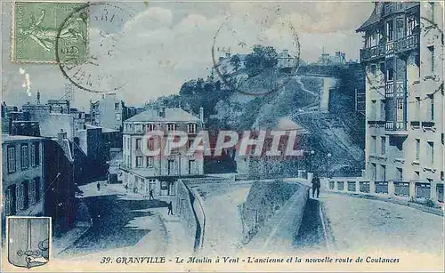 Ansichtskarte AK Granville Le Moulin a Vent L'Ancienne et la nouvelle route de Coutances