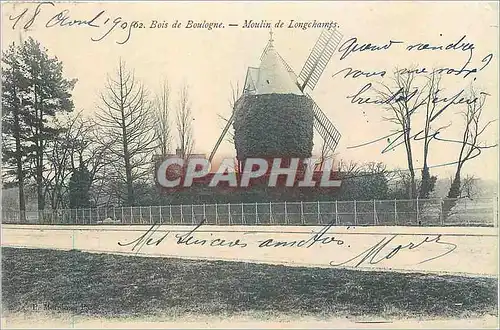 Cartes postales Bois de Boulogne Moulin de Longchamps